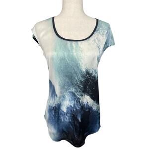 New Trouve Ocean Mystery Cap Sleeve Top S